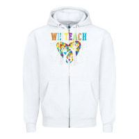 White Autism Awareness Teacher Zipper Hoodie - CowhideDigitalArt