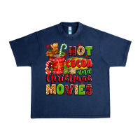 Navy hot cocoa and christmas movies Urban Heavy Tee - texasbilliewilder