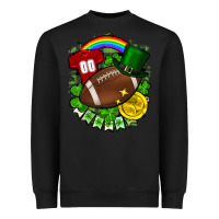 Black St. Patrick's Day American Football Heavyweight Sweatshirt - FaDigitalArtStudio
