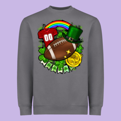 St. Patrick's Day American Football Heavyweight Sweatshirt Designed By Fadigitalartstudio