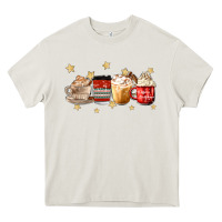 Cream christmas coffee Heavy Core Tee - MaliasSmallBusiness