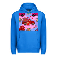 True Royal valentines day truck and cupid in the sky seamless pattern Premium Hoodie - BundleAndBundleShop