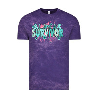 Cloud Purple I am a survivor teal ribbon Ovarian Cancer Vintage Tee - NancyCooperArtShop