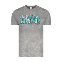Cloud Rock I am a survivor teal ribbon Ovarian Cancer Vintage Tee - NancyCooperArtShop