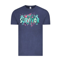 Vintage Denim I am a survivor teal ribbon Ovarian Cancer Vintage Tee - NancyCooperArtShop