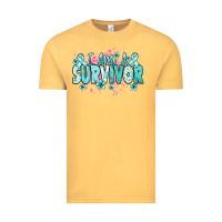 Vintage Mustard I am a survivor teal ribbon Ovarian Cancer Vintage Tee - NancyCooperArtShop