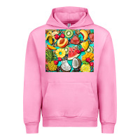 Fuchsia Pink summer fruits Urban Hoodie - BarkalooDesign
