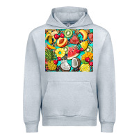 Heather Grey summer fruits Urban Hoodie - BarkalooDesign