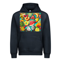 Navy summer fruits Urban Hoodie - BarkalooDesign