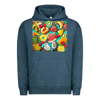Pigment Midnight Navy summer fruits Urban Hoodie - BarkalooDesign
