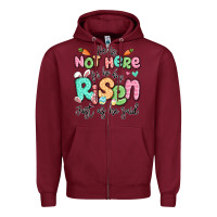 Burgundy easter he is not here for he has risen just as he Zipper Hoodie - LillyAllenDesigns