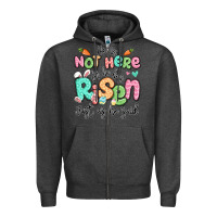 Charcoal Heather easter he is not here for he has risen just as he Zipper Hoodie - LillyAllenDesigns
