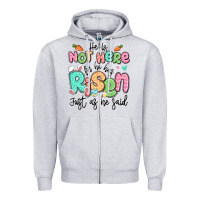 Heather Grey easter he is not here for he has risen just as he Zipper Hoodie - LillyAllenDesigns