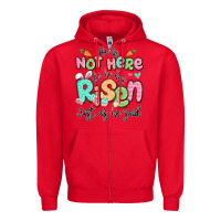 Red easter he is not here for he has risen just as he Zipper Hoodie - LillyAllenDesigns