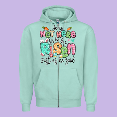 Easter He Is Not Here For He Has Risen Just As He Zipper Hoodie Designed By Lillyallendesigns