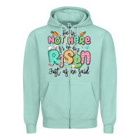 Seafoam easter he is not here for he has risen just as he Zipper Hoodie - LillyAllenDesigns