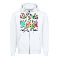 White easter he is not here for he has risen just as he Zipper Hoodie - LillyAllenDesigns