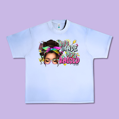 80s Made 90s Raised Messy Bun Urban Heavy Tee Designed By Texasbilliewilder