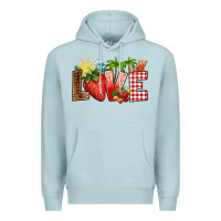 Blue Mist love strawberry Premium Hoodie - RanaPortraitStore