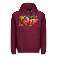 Burgundy love strawberry Premium Hoodie - RanaPortraitStore