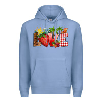 Colony Blue love strawberry Premium Hoodie - RanaPortraitStore