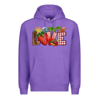 Purple love strawberry Premium Hoodie - RanaPortraitStore