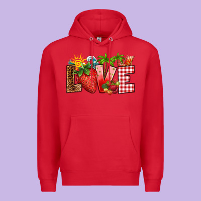 Love Strawberry Premium Hoodie Designed By Ranaportraitstore