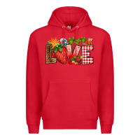 Red love strawberry Premium Hoodie - RanaPortraitStore