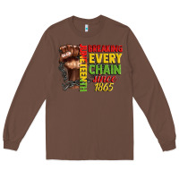 Chestnut juneteenth breaking every chain since 1865 Long Sleeve Tee - CowGirlArtShop