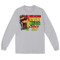 Moon Dust juneteenth breaking every chain since 1865 Long Sleeve Tee - CowGirlArtShop