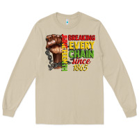 Mushroom juneteenth breaking every chain since 1865 Long Sleeve Tee - CowGirlArtShop
