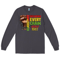 Smoke juneteenth breaking every chain since 1865 Long Sleeve Tee - CowGirlArtShop
