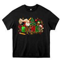 Black christmas  teacher Heavy Core Tee - MaliasSmallBusiness