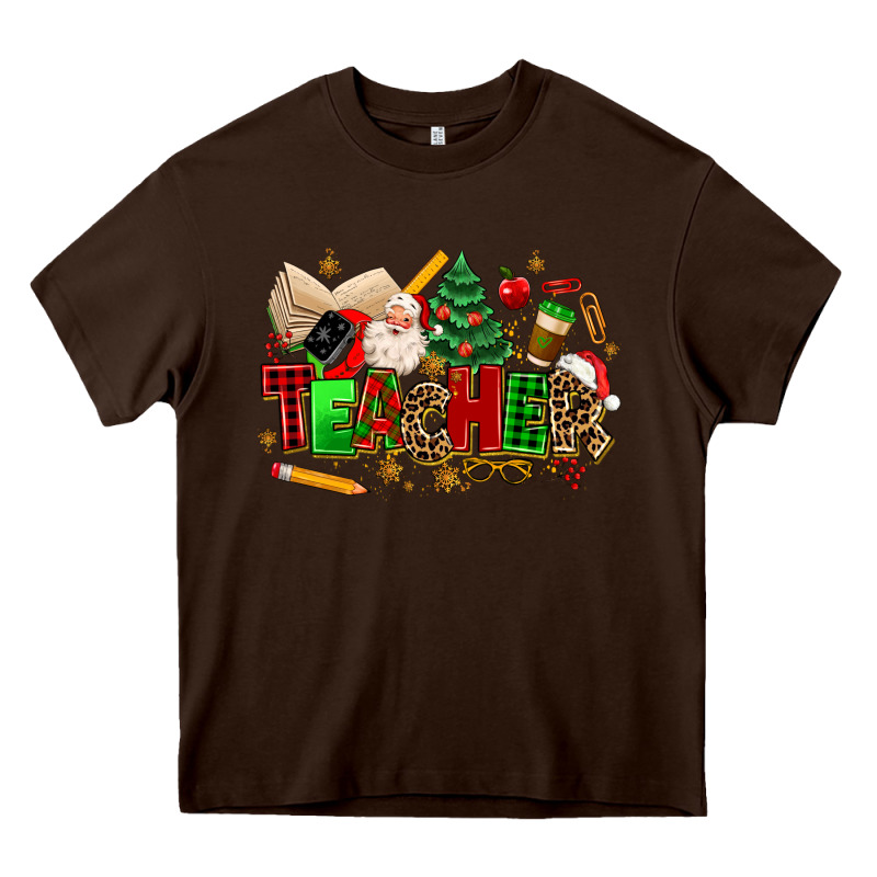 Christmas  Teacher Heavy Core Tee by MaliasSmallBusiness | Teevron