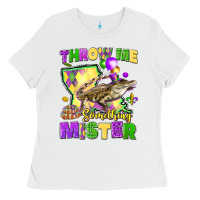 White throw me something mister louisiana mardi gras Ladies Tee - LillyAllenDesigns