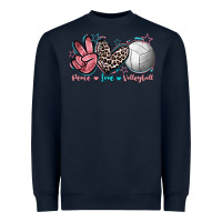 Navy Peace Love Volleyball Heavyweight Sweatshirt - FaDigitalArtStudio