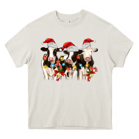 Cream christmas three cows Heavy Core Tee - MaliasSmallBusiness