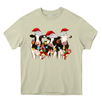 Mossy christmas three cows Heavy Core Tee - MaliasSmallBusiness