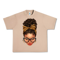 Burro Light skin afro messy bun leopard bow Urban Heavy Tee - texasbilliewilder