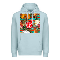 Blue Mist american football snacks with serape and leopard Premium Hoodie - BundleAndBundleShop