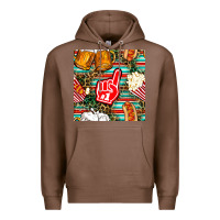 Chestnut american football snacks with serape and leopard Premium Hoodie - BundleAndBundleShop
