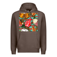Coffee american football snacks with serape and leopard Premium Hoodie - BundleAndBundleShop