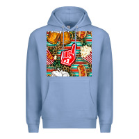 Colony Blue american football snacks with serape and leopard Premium Hoodie - BundleAndBundleShop