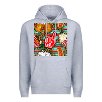 Heather Grey american football snacks with serape and leopard Premium Hoodie - BundleAndBundleShop