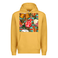 Mustard american football snacks with serape and leopard Premium Hoodie - BundleAndBundleShop