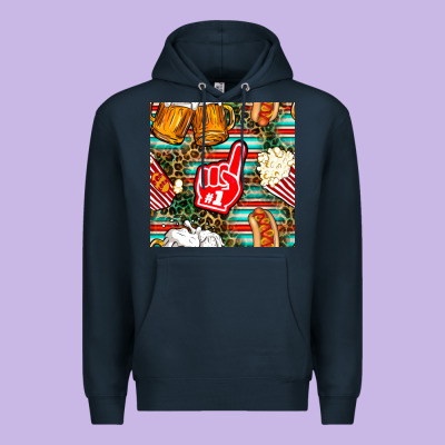 American Football Snacks With Serape And Leopard Premium Hoodie Designed By Bundleandbundleshop
