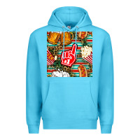 Ocean Blue american football snacks with serape and leopard Premium Hoodie - BundleAndBundleShop