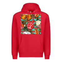 Red american football snacks with serape and leopard Premium Hoodie - BundleAndBundleShop