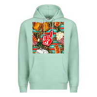 Seafoam american football snacks with serape and leopard Premium Hoodie - BundleAndBundleShop