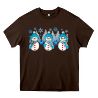 Chocolate Brown snowman winter Heavy Core Tee - JahusDesignShop